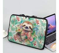 Laptop Bag Sleeve Cover Case for Women Men Teens Sloth Flower Laptop Carrying Case Portable Computer Briefcase for 17 Inch Notebook Handbag