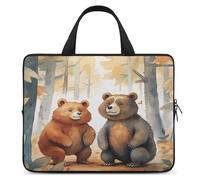 Laptop Bag Ultrathin Bear in Woods Printing Laptop Carrying Case Portability Messenger Bags For Work Travel, Style, 12 Inch