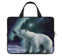 Laptop Bag Ultrathin Polar Bears Northern Lights Printing Laptop Carrying Case Portability Messenger Bags For Work Travel