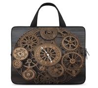 Laptop Bag Ultrathin Steampunk Gears Clock Printing Laptop Carrying Case Portability Messenger Bags For Work Travel, Style, 17"