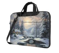 Laptop Bag Winter Snow Scene Messenger Shoulder Bag Shockproof Laptop Case Computer Carrying Cover Briefcase 14 inch
