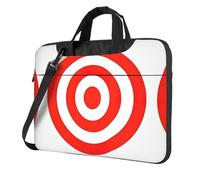 Laptop bag with target print, adjustable shoulder strap and hidden handle, simplify your daily life, Black / White, 13 inch