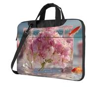 Laptop Bag with Unique Beneath the Cherry Blossoms Pattern Light and Easy To Carry for Business Trips Work and Study, Black, 15.6 inch