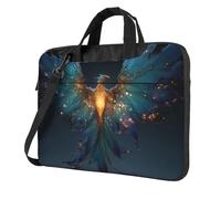 Laptop Bag with Unique Blue Phoenix Pattern Light and Easy To Carry for Business Trips Work and Study, Black, 15.6 inch