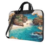 Laptop Bag with Unique Coast of Dreams Pattern Light and Easy To Carry for Business Trips Work and Study, Black, 15.6 inch