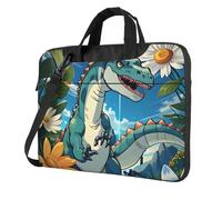 Laptop Bag with Unique Cute Dinosaur Pattern Light and Easy To Carry for Business Trips Work and Study, Black, 15.6 inch