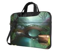 Laptop Bag with Unique Little Bridge in the East Pattern Light and Easy To Carry for Business Trips Work and Study, Black, 14 inch