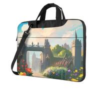Laptop Bag with Unique Outside the Castle Gate Pattern Light and Easy To Carry for Business Trips Work and Study, Black, 15.6 inch