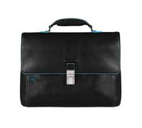 Piquadro Blue Square Briefcase II leather 40 cm laptop compartment black