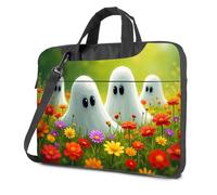 Laptop Bags Five Cute Ghosts In A Colorful Flower Field Laptop Bag Carry On Bag Laptop Carrying Case(26x36cm)