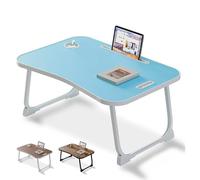 Laptop Bed Desk, Lap Desk Breakfast Tray Table for Home and Office,Eating, Reading, Writing on Bed, Sofa,Laptop Stand for Bed (Blue)