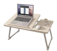 Laptop Bed Table, Adjustable Wooden Lap Desks for Bed Portable Foldable Laptop Bed Desk with Built-in Cup Holder or Writing, Reading, Breakfast, Drawing, and Working. (Maple)
