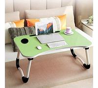 Laptop Bed Table,Portable Lap Desk,Notebook Stand Reading Holder,Notebook Table Dorm Desk with Foldable Legs & Cup Slot,for Eating Breakfast,Reading,Watching Movie on Bed/Sofa(60 x 40cm(Green)