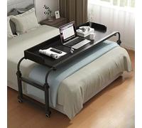 Laptop Bed Table with Wheels, Adjustable Height Portable Lap Desk, Breakfast Table, Serving Tray, Rolling Medical Table, Versatile Workstation