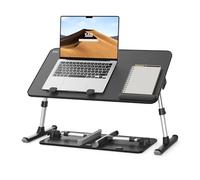 Laptop Bed Tray Desk, SAIJI Adjustable Portable Laptop Table with Foldable Leg for Reading Writing Eating on Bed Couch Sofa Floor (20.5 x 11.8,Black)