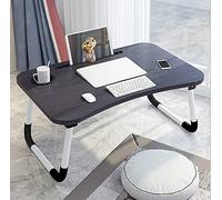 Laptop Bed Tray Table, Foldable Lap Desk Stand, Multifunction Lap Tablet with Slot and Cup Holder, Bed Tray Laptop Desk for Eating Breakfast, Reading, Working, Watching Movie on Bed/Couch/Sofa/Floor