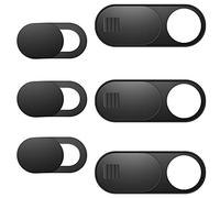 Laptop Camera Cover Slide, Phone Camera Cover Slide, 6 Pack Ultra Thin Webcam Cover Slide for Laptop, Desktop, PC, Tablet, Smartphone, Protect Your Privacy and Security(Black)