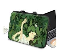 Laptop Carrying Case Sleeve 17 inch with Handle and Zipper, Tablet Case Laptop Cover Briefcase Portable Tote Bag for Men Women, Green Plant Girl