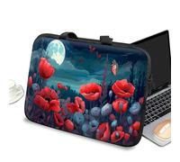 Laptop Carrying Case Sleeve 17 inch with Handle and Zipper, Tablet Case Laptop Cover Briefcase Portable Tote Bag for Men Women, Wild Poppies in Moonlight
