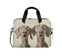 Laptop Carrying Case with Zipper Portable Crossbody Messenger with Handle and Shoulder Strap 15 6 inch Carrying Bag Zipper Cartoon Funny Dogs Fear