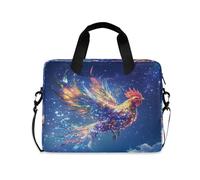 Laptop Carrying Case with Zipper Portable Crossbody Messenger with Handle and Shoulder Strap 15.6 inch Tablet Briefcase Carrying Bag Safaris Pet Chicken Starry Night Blue