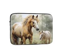 Laptop Case 10 inch Laptop Sleeve Shockproof Computer Sleeve Bag Animals Embroidery Paintings Horses Computer Case Carrying Cover