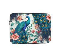 Laptop Case 12 inch Laptop Sleeve Shockproof Computer Sleeve Bag Beautiful Peacock Flowers Computer Case Carrying Cover
