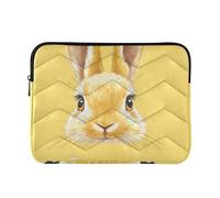 Laptop Case 13-14 Inch Cute, Cute Bunny Faces Light Yellow, Computer Bags with Zipper for Business Work