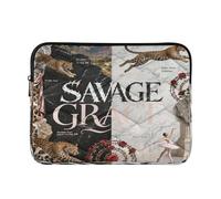 Laptop Case 13-14 Inch Polyester, Creative Slogan: Savage Graces, Tablet Briefcase Carrying Bag for Business Work