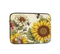 Laptop Case 13 inch Laptop Sleeve Shockproof Computer Sleeve Bag Bees Sunflowers Daisy Rose Flowers Computer Case Carrying Cover