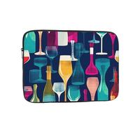 Laptop Case 13 inch Laptop Sleeve Shockproof Computer Sleeve Bag Cocktail Glasses and Wine Bottles Computer Case Carrying Cover