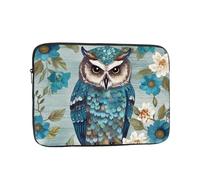 Laptop Case 13 inch Laptop Sleeve Shockproof Computer Sleeve Bag Owl Spring Flowers Turquoise Computer Case Carrying Cover