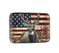 Laptop Case 15 inch Laptop Sleeve Shockproof Computer Sleeve Bag Americana Flag Deer Computer Case Carrying Cover