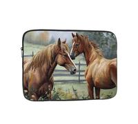 Laptop Case 15 inch Laptop Sleeve Shockproof Computer Sleeve Bag Animals Embroidery Paintings Horses Computer Case Carrying Cover