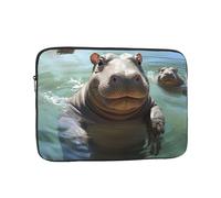 Laptop Case 15 inch Laptop Sleeve Shockproof Computer Sleeve Bag Cute Hippos Computer Case Carrying Cover