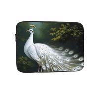 Laptop Case 15 inch Laptop Sleeve Shockproof Computer Sleeve Bag White Peacock Computer Case Carrying Cover