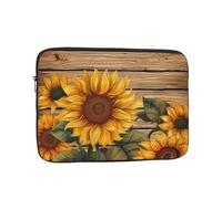 Laptop Case 17 inch Laptop Sleeve Shockproof Computer Sleeve Bag Paint Wooden Board Sunflower Computer Case Carrying Cover