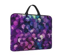 Laptop Case Abstract Color Cubes Purple Laptop Sleeve Water Resistant Computer Carrying Bag Briefcase with Handle
