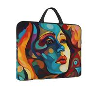 Laptop Case Abstract Colored Woman Face Laptop Sleeve Water Resistant Computer Carrying Bag Briefcase with Handle
