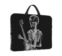 Laptop Case Abstract Skull Skeleton Playing Guitar Laptop Sleeve Water Resistant Computer Carrying Bag Briefcase with Handle
