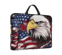 Laptop Case America US Flag Bald Eagle Laptop Sleeve Water Resistant Computer Carrying Bag Briefcase with Handle