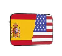 Laptop Case American Spain Flag Laptop Sleeve Shockproof Protective Notebook Case with Zipper Briefcase Carrying 15 Inch