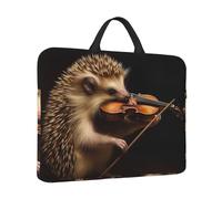 Laptop Case Animal Hedgehog Music Violin Laptop Sleeve Water Resistant Computer Carrying Bag Briefcase with Handle