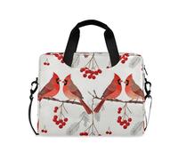 Laptop Case Bag Portable Crossbody Messenger with Handle and Shoulder Strap 15.6 inch Carrying Bag with Zipper Red Couple Bird Winter