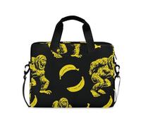 Laptop Case Bag Portable Crossbody Messenger with Handle and Shoulder Strap 15.6 inch Case with Zipper Angry monsters Bananas Black Yellow