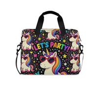 Laptop Case Bag Portable Crossbody Messenger with Handle and Shoulder Strap 15.6 inch Tablet Briefcase Carrying Bag Colorful unicorns Star