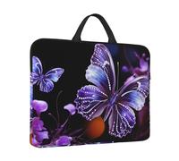Laptop Case Beautiful Purple Butterfly Laptop Sleeve Water Resistant Computer Carrying Bag Briefcase with Handle