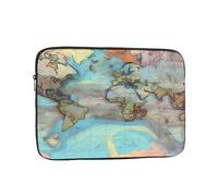 Laptop Case Cartoon World Map Laptop Sleeve Shockproof Protective Notebook Case with Zipper Briefcase Carrying
