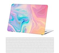 Laptop Case Compatible with New MacBook Pro 15 Inch Case 2019 2018 2017 2016 Release A1990 A1707 with Touch Bar and Touch ID, Plastic Hard Shell Laptop Cover & Keyboard Cover -Colorful waves