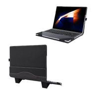 Laptop Case Cover for 15.6" Samsung Galaxy Book5/4/3/2 Pro 360 15.6 Pro5/4/3/2 NP950 NT955 NP750 Notebook Sleeve Bag PU Shell with Kickstands (Black, 15.6)